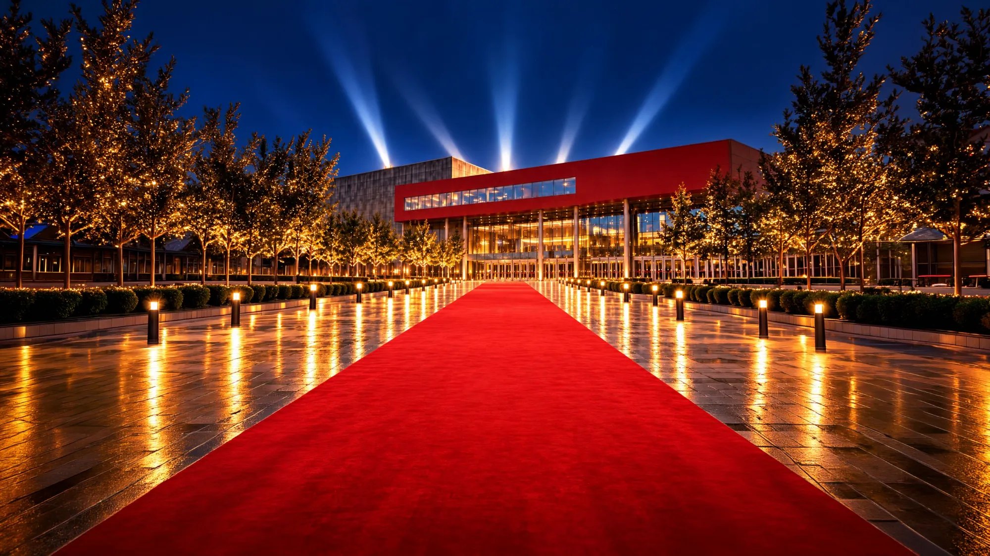 Le tapis rouge devant la Rockhal d'Esch-sur-Alzette